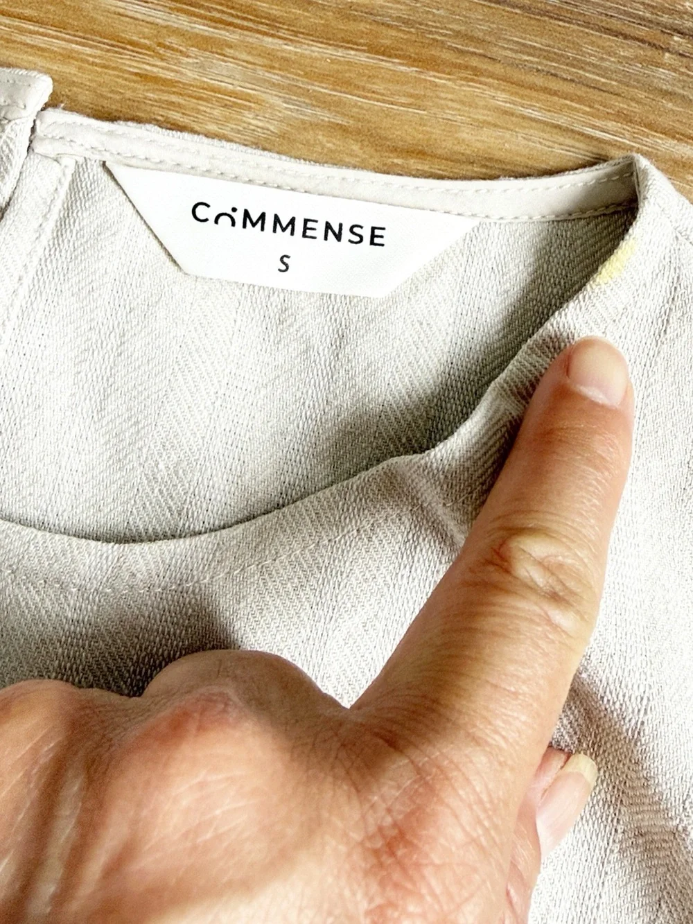 Commense Two-Piece Linen Set in Light Beige - Sleeveless Top & Wide Leg Pants - Picture 10 of 16